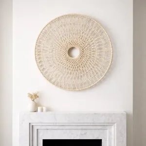 Ec Wicker, 36", Round Wall Accent, Natural