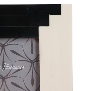 4x6" Art Deco Resin Photo Frame, Black/ivory