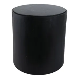 18x18 Marble Inlay Rnd Accent Table, Blk/wht