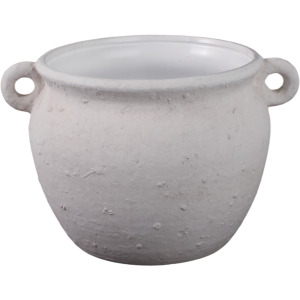 WHITE TEXTURED JUG PLANTER