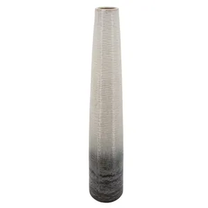 39"h Textured 2-tone Vase, Beige