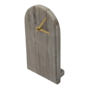 5x9\" Arch Marble Table Clock, Beige