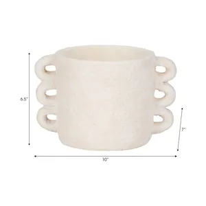 10\" Arch Handle Planter, White
