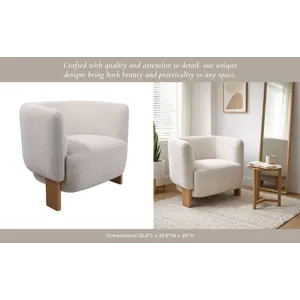 32x30" Modesto Accent Chair, Ivory/brown