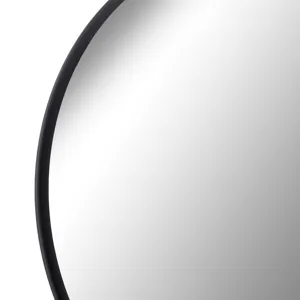 Metal 36" Round Mirror, Black