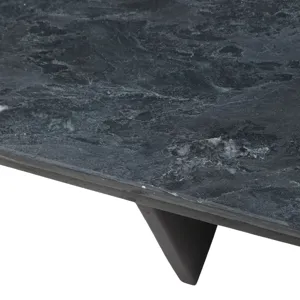 46x24\" Modern Marble Top Coffee Table, Black