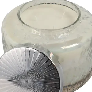 7\" 71 Oz Lavender Speckle Lidded Candle, Lt Blue/s