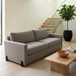 94x39" Modern Textured Sofa, Light Brown