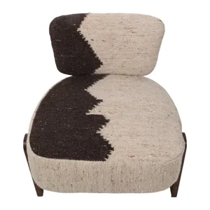27x26" Textured Accent Chair, Brown/ivory
