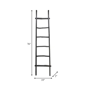 Ec Wooden , Decorative 76\" Ladder, Black