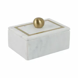 Ec Marble, 7x5 Rectangular Box - Knob, White