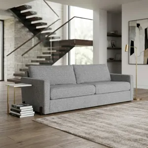 94x39" Modern Chenille Sofa, Gray/brown