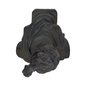 Ec 12" Grecian Bust Distressed Resin, Bronze