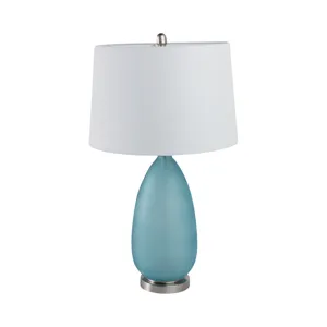 29x17\" Frosted Glass Table Lamp, Blue