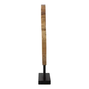 25x16" Open Wood Disc On Stand, Brown/black
