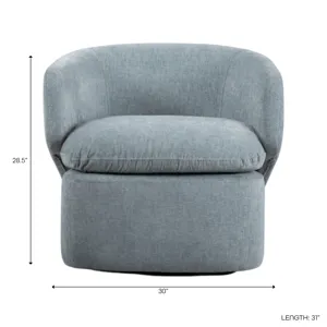 31x30" Modern Swivel Accent Chair, Light Blue