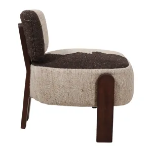 27x26" Textured Accent Chair, Brown/ivory