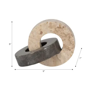 Marble, 9\" 2-circle Links, 2-tone