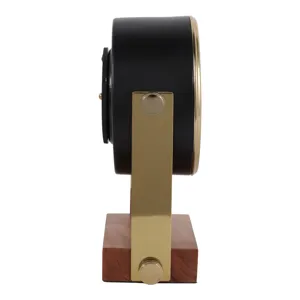 9x7\" Round Clock On Wood Base, Multi