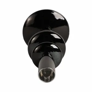 7\" Vintage Glass Taper Candle Holder, Black