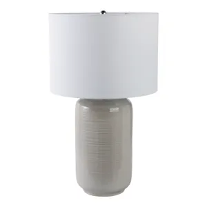 26" Ceramic Table Lamp, Beige