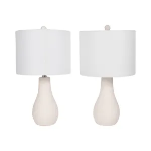 S/2 Ceramic 24\" Table Lamp, White