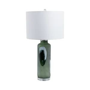 30x16\" Artful Glass Table Lamp, Green