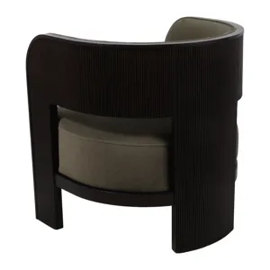 32x30" Curved Accent Chair, Green/brown