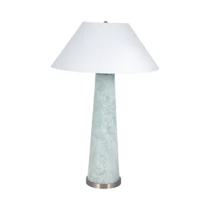 38\" Frosted Glass Table Lamp, Blue
