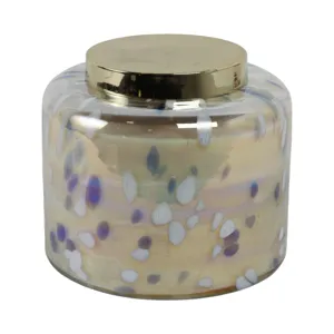 9\" 180 Oz Jasmine Speckle Candle, Light Blue/go