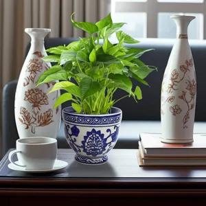 4\", 6oz Bowl Chinoiserie Candle, Brown/white