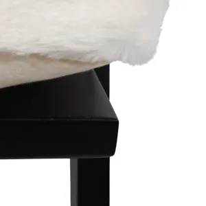 27x34" Faux Fur Accent Chair, Ivory/black, Kd