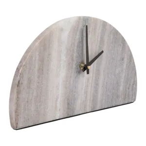 10x6\" Half Dome Marble Clock, Beige