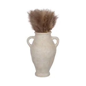 32\" Paper Mache Jug With Handles, White