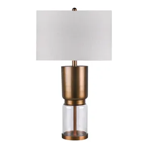 26" Iron And Glass Table Lamp Kd