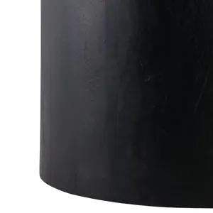 18x18 Marble Inlay Rnd Accent Table, Blk/wht