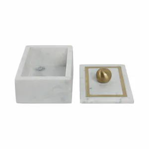 Ec Marble, 7x5 Rectangular Box - Knob, White