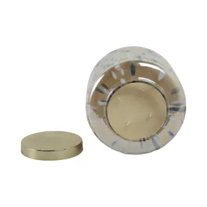 9\" 180 Oz Jasmine Speckle Candle, Light Blue/go