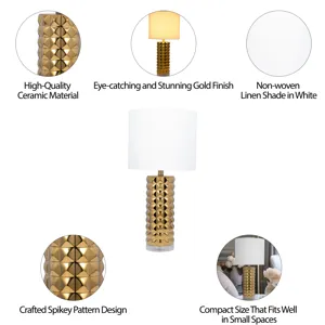 Ceramic 25\" Table Lamp, Gold