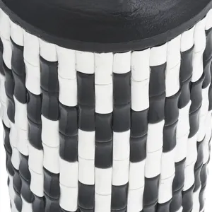 Resin, 14"h Tribal Vase, Black/white