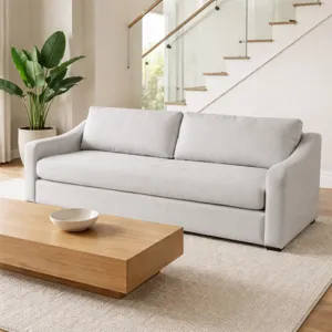 95x40" Cary Modern Sofa, Light Grey