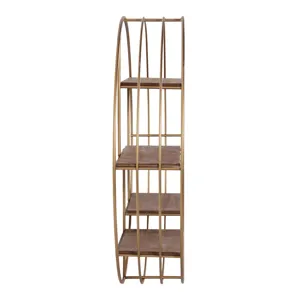 Ec Round 32\" Wood / Metal Wallshelf, Bronze