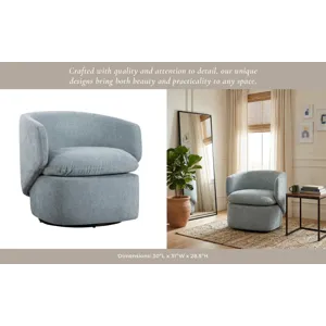 31x30" Modern Swivel Accent Chair, Light Blue