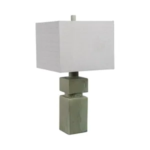 14x29\" Reactive Finish Table Lamp, Green
