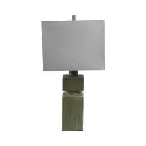 14x29\" Reactive Finish Table Lamp, Green