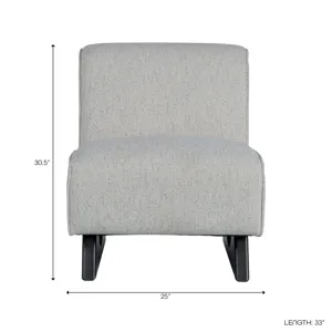 33x30" Warren Accent Chair, Ivory/brown