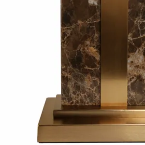 26x16\" Rectangle Marble Lamp W/ Antique Brass, Bro