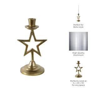 9x5\" Star Taper Holder, Gold