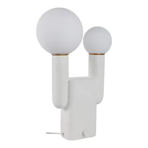 20x12\" Double Head Totem Lamp With Base Switch, Wh