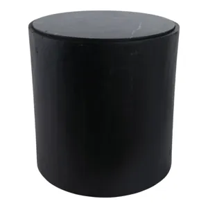 18x18 Marble Inlay Rnd Accent Table, Blk/wht